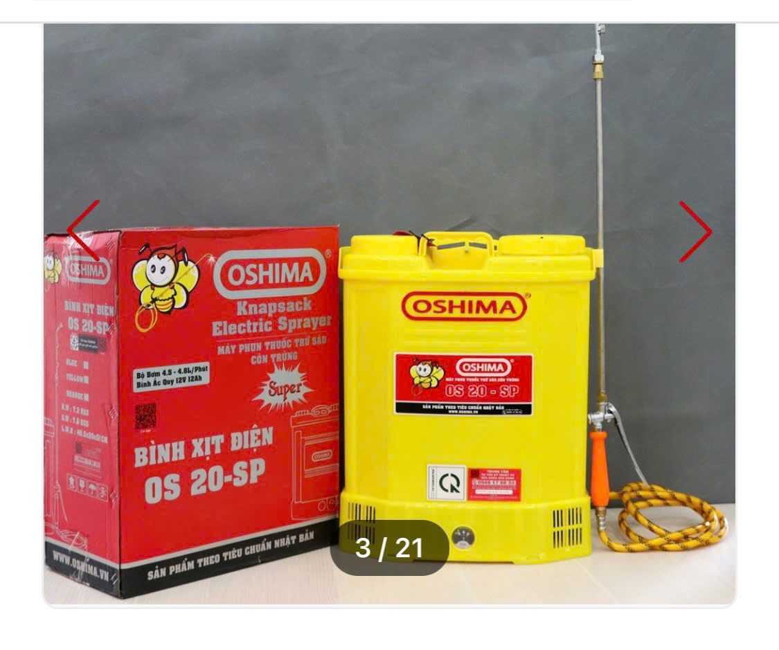 Bình Xịt Điện Oshima OS 20 SP 20L. - Ảnh 3